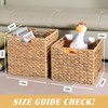 12x12x10in Water Hyacinth Storage Basket Large, Folding Cube Woven Wicker