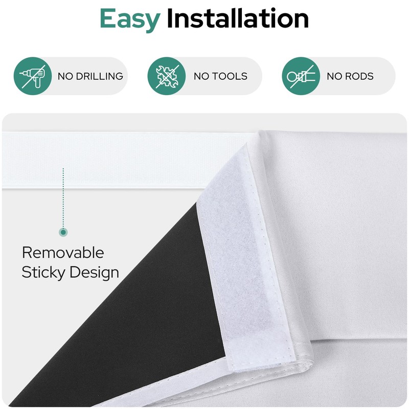 HOMEIDEAS 100% Blackout Sidelight Curtains for Front Door, Side Door