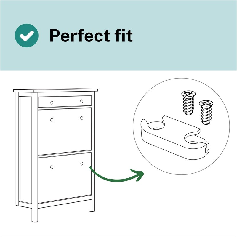 rudis-spareparts Shoe Cabinet Hinge Bracket 110364, Plastic Metal, Unfinished, White