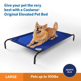 Coolaroo Coolaroo The Original Cooling Elevated Dog Bed, Indoor and Outdoor, Large, Aquatic Blue
