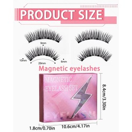 BARRU 1 Pair of 3D Magnetic Eyelashes - Natural Look Set without Glue, Reusable & Waterproof - Easy to Wear with Applicator, No Eyeliner Required (02)