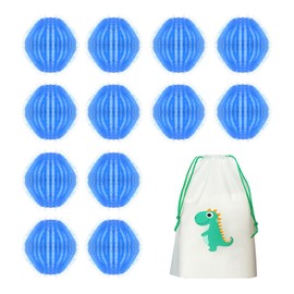 12 Laundry Balls for Hair Removal with Storage Bags, Pet Hair Removal Washing Machine, Reusable Pet Hair Removal Machine, Suitable for Washing Machines (Blue)