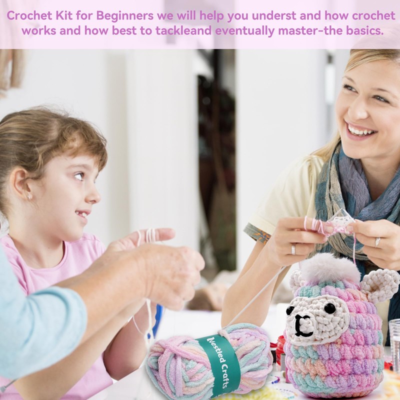 Outbit Crochet set for beginners, complete crochet set with step-by-step