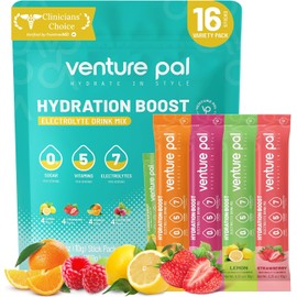 Venture Pal- "Paquetes de Polvo de Electrolitos sin Azúcar Mezcla de Bebida Líquida Diaria Iv para Hidratación Rápida y Reco de Fiesta, Venture Pal, NUTRITIONAL_SUPPLEMENT, Sabor Mixto V1, Polvo, 1 un