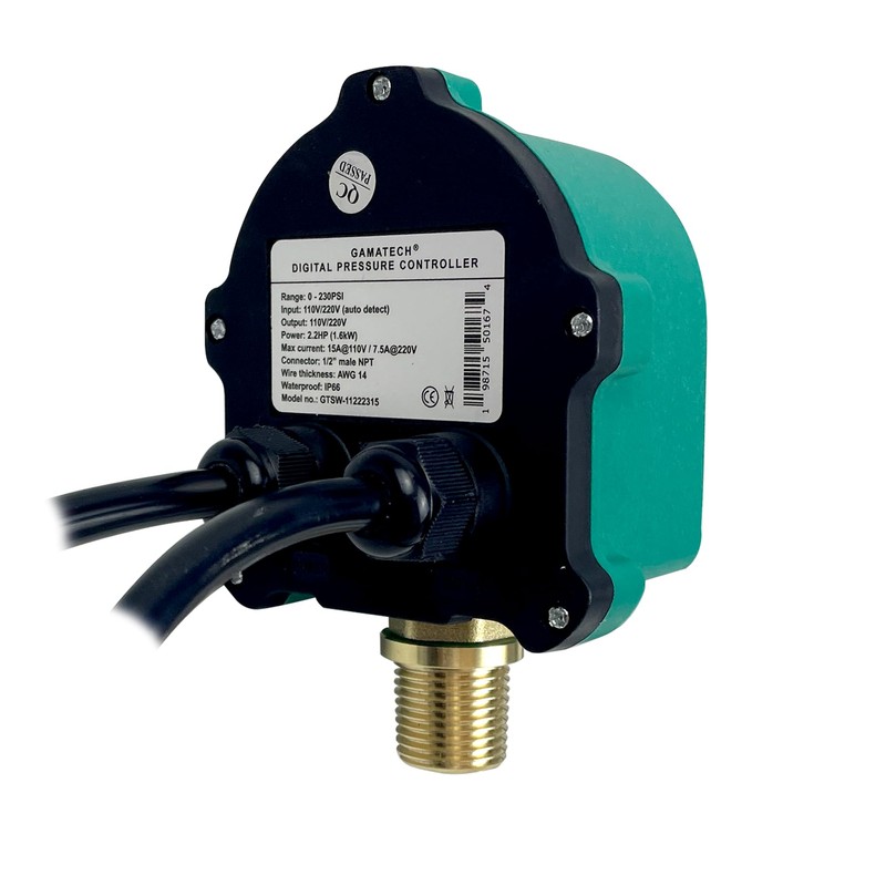 GamaTech 110V/220V 15A/7.5A Pressure Switch for Water Pump and Air