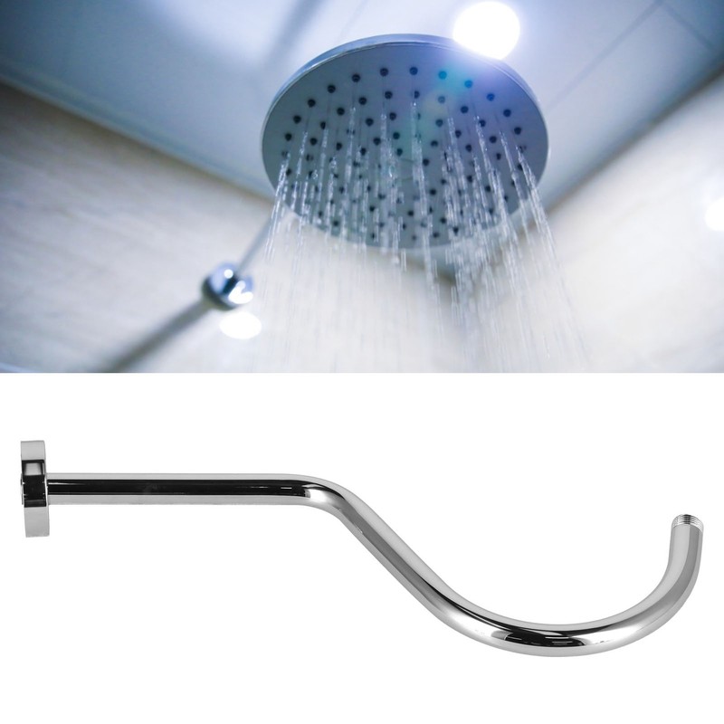 17in Shower Pipe Extension Brushed Stainless Steel S Shaped NPT