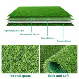 DenForste 12 Pack Chicken Nesting Box Pads - Washable Artificial Grass Nesting Pads - Chicken Nesting Pads for Chicken Coop and Pet Garden Lawn Indoor Outdoor 12"×12"×1"
