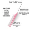 Professional Rat Tail Comb for Hair Styling, Parting, Coloring (Pink)