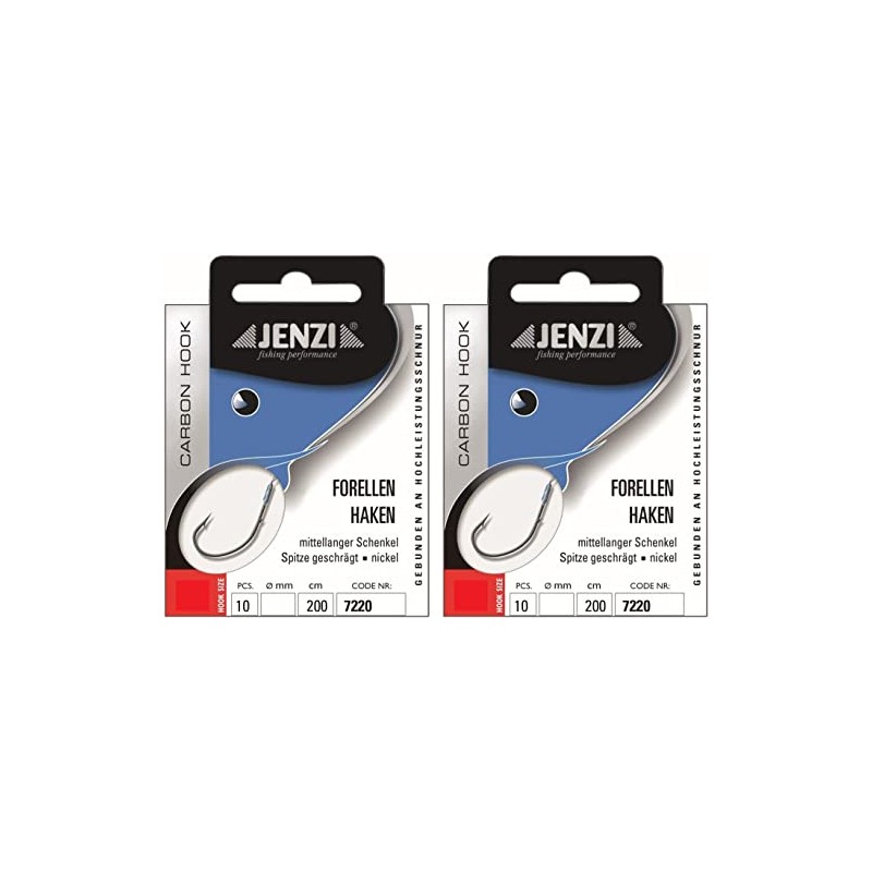 Set of 2 Jenzi Bonded Trout Hooks (20 Pieces) Mono
