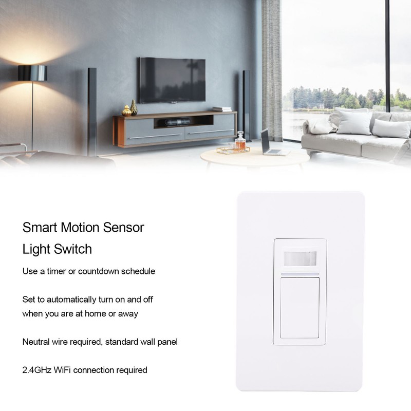 Smart Motion Sensor Light Switch 2.4GHz Wifi Motion Detector Light
