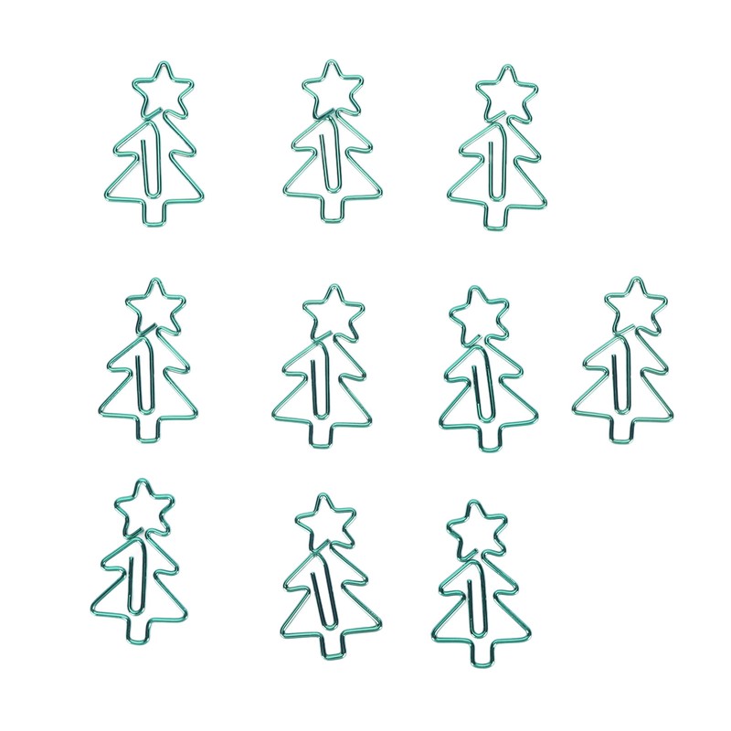 100pcs Paper Clips Prevent Slip Cute Christmas Tree Shaped Decorative