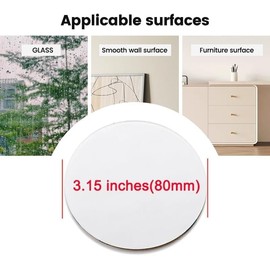 YAFIYGI 4 Pcs Adhesive Disk for Suction Cup Shower Suction Cup Adhesive Sticker Discs 80mm Circular Plastic Mounting Pads Heat Resistant Double-Sided Stickers Suction Items Coated Stick Pad Holder