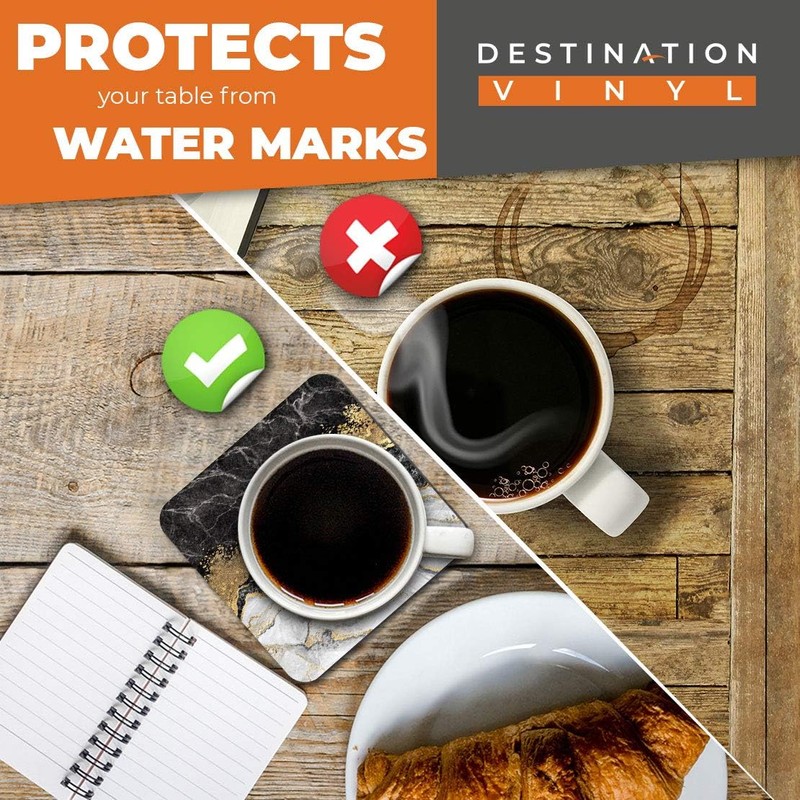 Great Coasters (Set of 2) Square/Glossy Quality Coasters/Tabletop Protection for