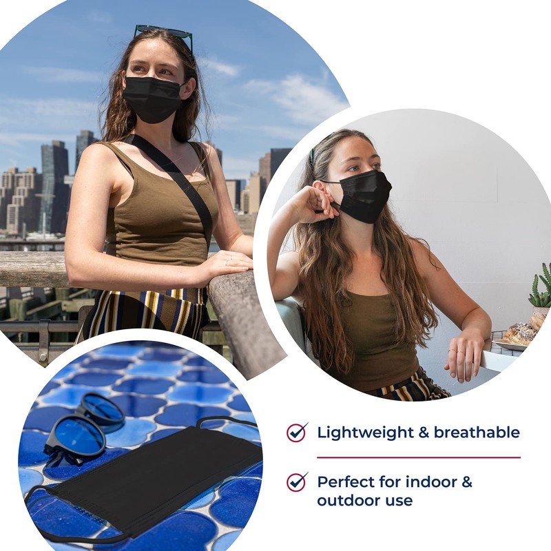 Liberty Masks [50-Pack] Made in USA | Black | 3