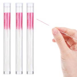 180 Pcs Piercing Cleaner Floss Disposable Piercing Hole Cleaner Ear Hole Cleaner Ear Piercing Care Cleaning Tool Ear Hole Cleaning Line Aftercare Earring Hole Cleaner Odor Removal Ear Care (Pink)