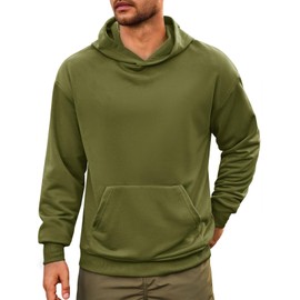 Runcati Mens Pullover Hoodies Long Sleeve Casual Lightweight Fashion Hooded Sweatshirt with Kanga Pockets Army Green