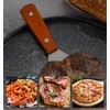KNVIUE Stainless Steel Grill Griddle Scraper with Wooden Handle, Slant