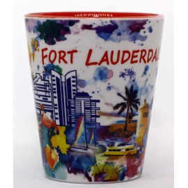 Fort Lauderdale Ceramic Light Water Color Shot Glass
