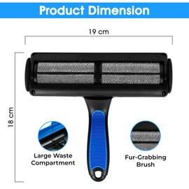 Pet-Pristine Pet Hair Remover Roller and Mini Detailer Combo Pack - Effortless Cats and Dogs Reusable Hair Removal for Couches, Beds, Carpets, Furniture