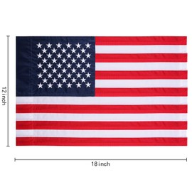 HOOSUN USA Garden Flag, American Garden Flag Embroidered Stars Classic United States Garden Flags Sewn Stripes & Double Stitched 18 x 12 Inch (USA-Embroidered Stars Flag)