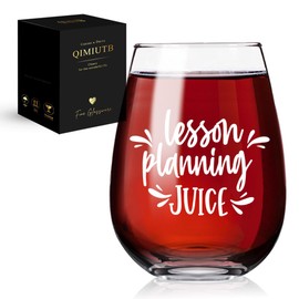 QIMIUTB Lesson Planning Juice,Funny Teacher Appreciation Wine Glass Gifts for Women,Wine Glasses Gifts for Professors Friends,Colleagues Coworker Birthday Gift,Teacher's Day Graduation Gift-170