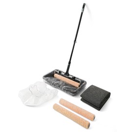 ROLLINGDOG 18 Inch Paint Roller Kit - Large Paint Roller with K9 Thread Lock Extension Pole,18 inch Paint Tray,Microfiber Paint Roller Sleeves for Large Surfaces and Fast Painting