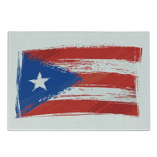 Ambesonne Puerto Rico Cutting Board, Sketch Hand-drawn Style National Country