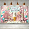 BlissYard Happy Birthday Banner 71x43 Inch Candy Birthday Banner Cotton