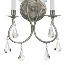 Ashton 2 Light Clear Crystal Silver Sconce