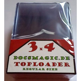 docsmagic.de Toploader Premium Black Border, 55, 75, 100, 130, 180, pt 4 x 6, 5 x 7, 6 x 9, 8 x 10, Clear