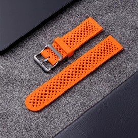 Compatible with ALPHAGEAR Smartwatch Bands, 22mm Quick Release Sport Desgined Silicone band with Metal Buckle Compatible with ALPHAGEAR Bravo II, Bravo XL, Raptor, Commander, Juliet Smartwatch (Orange, 22mm size band)