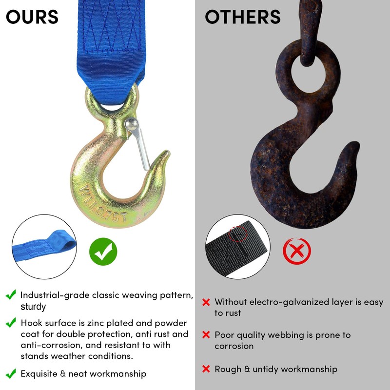 VEITHI Boat Winch Strap with Hook,Boat Trailer Winch Strap 2