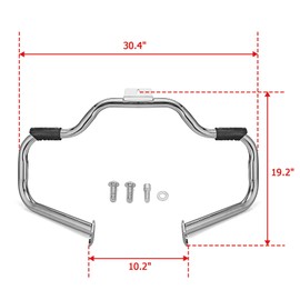 Dasen Mustache Engine Guard, Highway Crash Bar Protector 1.25" Fat Triple Plating Compatible with Harley Softail FL Models Deluxe Fat Boy Slim Heritage Springer Classic Cross Bones 2000-2017 Chrome
