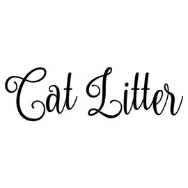 Cat Litter 7w x 2h Label | Kitchen Organization | Die Cut Vinyl Decal | Black Fancy Font (Sticker Only)