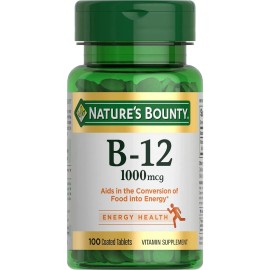 Vitamina B12 1000mcg Con 100 Tabletas Natures Bounty Sabor Sin Sabor