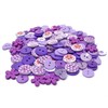 150-Piece Purple Mix Wooden, Acrylic, and Resin Buttons for Artistic