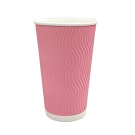 Pink Coffee Cups with Lids 16 oz [50 set] Disposable Double Insulated Paper Cup Hot Cold Drinks Tea Chocolate Large Travel No Leaks To Go Coffee Cup Pink Party Decorations Home Cafes Business Birthday