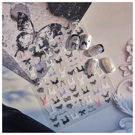 Summer Nail Stickers 3D Decals Self-Adhesive Bra for Nails Art Manicure Accessories for Women DIY Cute Decorations