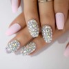 CoolNail Luxury 3D Sexy Red Rhinestones Extra Long Sharp Stiletto