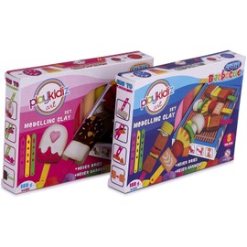 Playmags Playkidiz Art Modelling Polymer Clay Set Made of Ice and BBQ - Beginner Pack Game Dough of 180 g - Educational DIY Moulding Set STEM, Home Crafts for Children