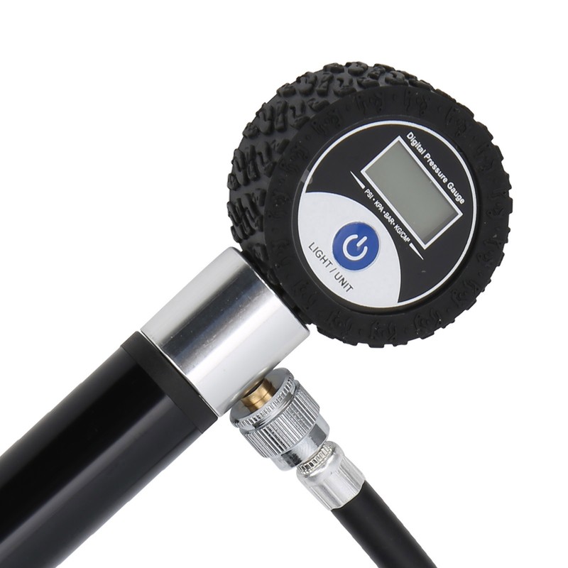 Bicycle Digital Display Air Pump with Needles Hose Kit Bike