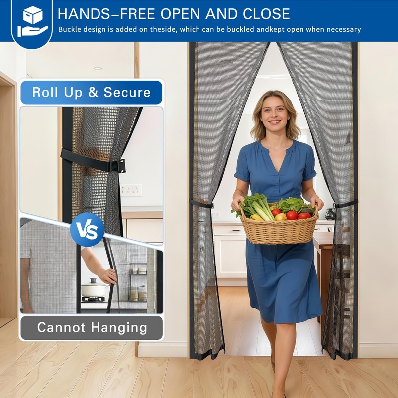 Magnetic Screen Door Fits 32x80 Inch Front Door Heavy Duty