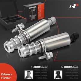 A-Premium VVT Intake & Exhaust Camshaft Position Actuator Solenoid Valve Kit W/Camshaft Crankshaft Sensor - Compatible with Chevy GMC Buick Pontiac Saturn - Replace 12655421 12655420 12577245 907-799