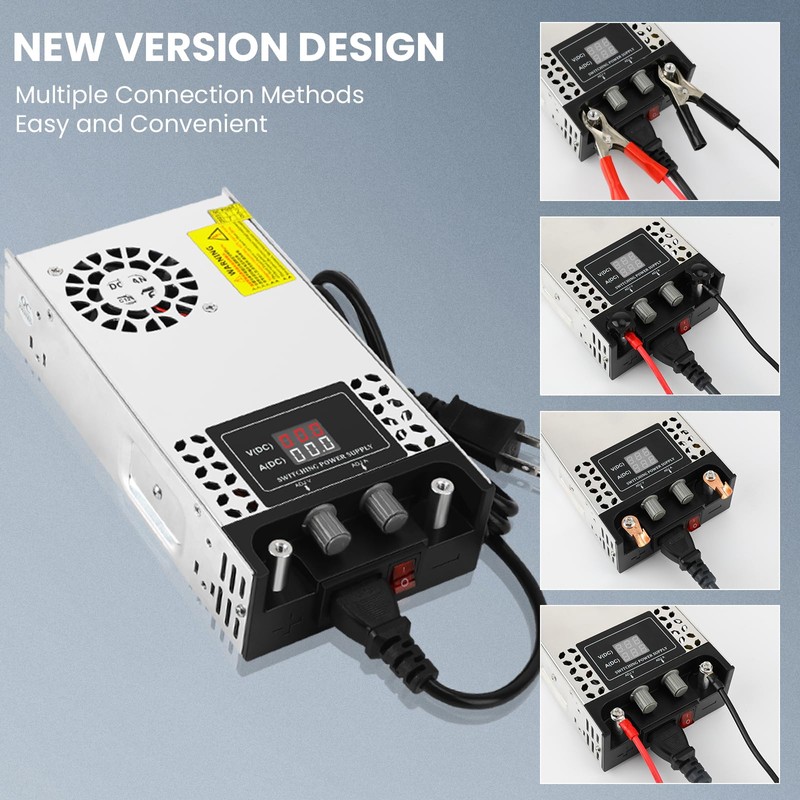 NUOWEIDE Adjustable 0-48V Power Supply 12.5A 600W, 110V AC to