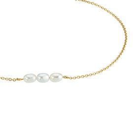 Amor 2034144 Women's Bracelet 925 Sterling Silver with Freshwater Cultured Pearl, 17 + 2 cm, Gold, Comes in Jewellery Gift Box, Sterling Silver, None