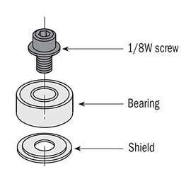 CMT 791.009.00 Bearing, 5/8-Inch Diameter, 1/4-Inch Smaller Diameter