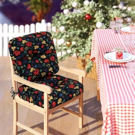 PRIMEPATIO Outdoor Chair Cushions, Outdoor Seat Cushions for Patio Furniture Waterproof with Ties, Replacement Tufted Patio Chair Pads, 19x19x5 inches Set of 4