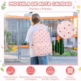 Mochila Escolares Niñas de Secundaria Primaria de Pana, 4 PCS Mochila Niñas Adolescentes Gran Capacidad para Universitario, Con Bolsa De Almuerzo Estu