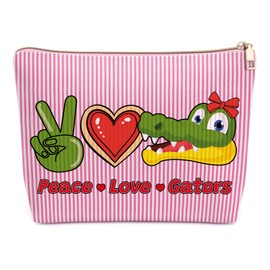 Gators Lover Gift Makeup Bag Funny Present for Crocodile Lover Gator Wild Alligator Animal Themed Gift Idea for Women Sister Best Friend Birthday Christmas Gifts Travel Toiletry Cosmetic Bag