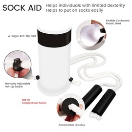 Mckkor Sock Aid Sock Assist Device for Elderly, Help Putting On Socks Device for Seniors/Pregnant/Disabled - Dressing Stick and Shoe Horn - No Bending - Universal